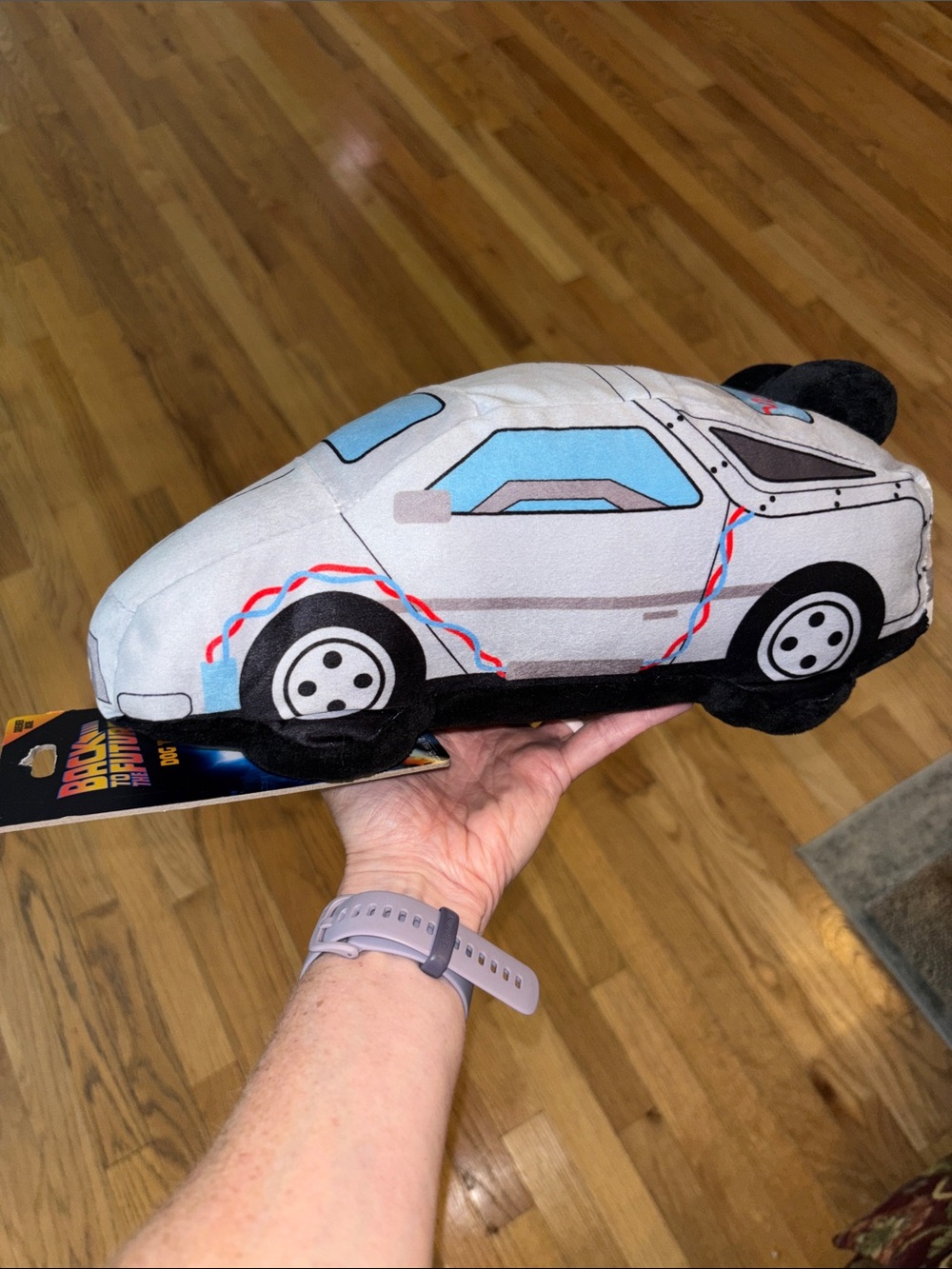 NEW DeLorean car Back To The Future Universal Studios Plush Squeaker Dog Toy - Picture 11 of 12